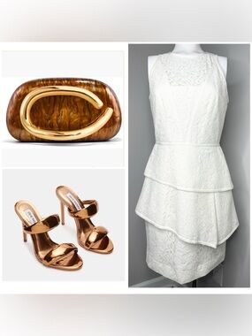 GIANNI BINI WHITE LACE DRESS- 
SIZE 4